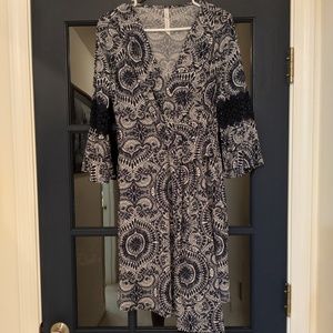Navy Blue Paisley Dress
